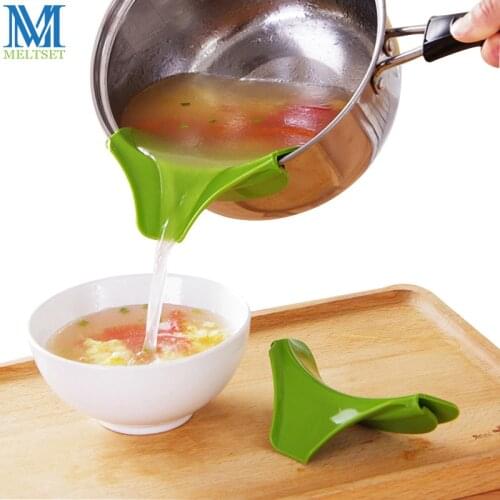 1PC Anti-spill Spaghetti Beans Colanders & Strainers Kitchen Draining Tools Silicone Funnel For Soup Pot And Pans