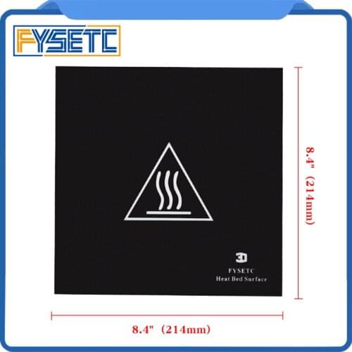 2pcs/lot Frosted Heated Bed 214x214mm Black Bed Build Sheet 100% No Adhensive Residue 3D Printer Heated Bed Build Surface