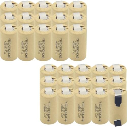30 pcs SC batteries 1300mAh 1.2V sub C battery NICD nickel sheets for electric drills for makita for emergency lighting for B&D