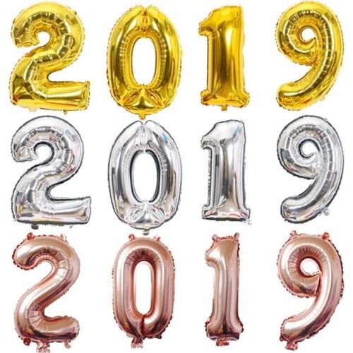4pcs/set 4 Colors 16/32/40 Inch 2019 Merry Christmas Balloons Christmas Foil Balloon Annual Meeting Decor New Year Party Supply