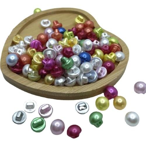 50pcs 10mm Colorful Plastic Pearl Buttons Sewing Craft DIY Lots mix