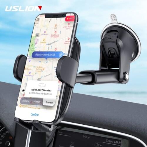USLION Sucker Car Phone Holder Mount Stand Support For iPhone 12 11 8 7 Pro Max X Samsung Xiaomi Huawei GPS Telefon Mobile Cell