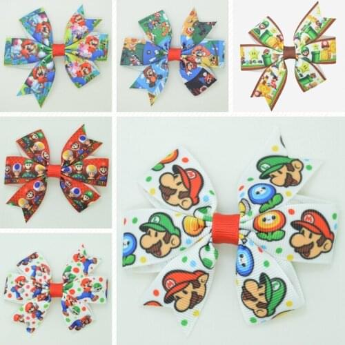 3.1" 1pcs Cartoon Hair Bows With Clip For Baby Girls Ribbon Hair Clip Boutique Barrettes Headwear Hair Accessories