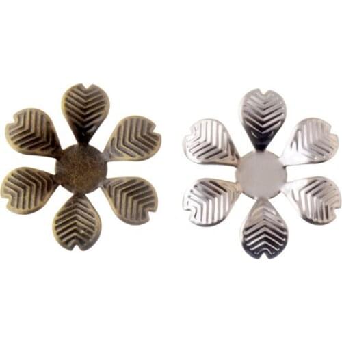Free shipping 10Pcs Antique Bronze/Silver Filigree Wraps Flower Connectors Metal Crafts Gift Decoration DIY Findings 28x28mm