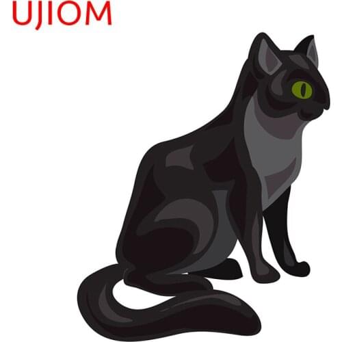 UJIOM Black Cat Decoracion Para Sala Bedroom Decor Decals Home Office Room Decor Waterproof Wall Stickers Mural Art