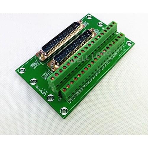 D-SUB DB37 Double Male Header Breakout Board, Terminal Block, Connector
