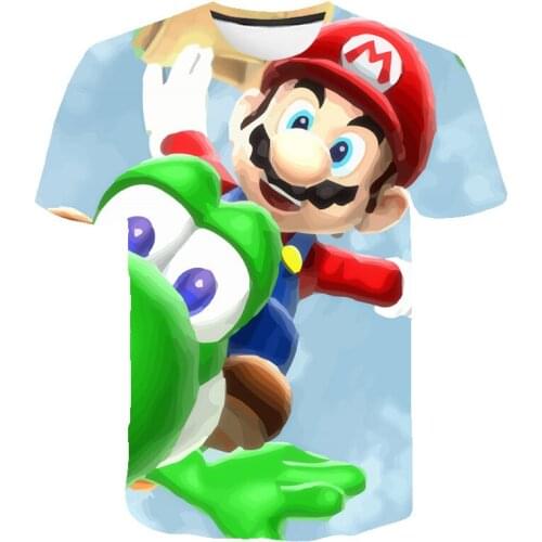 New Children T-Shirt Cartoon Super Mario 3D Printed Hot Sale Kids Short Sleeve cute Boys Girls Fashion Casual clothing Tee