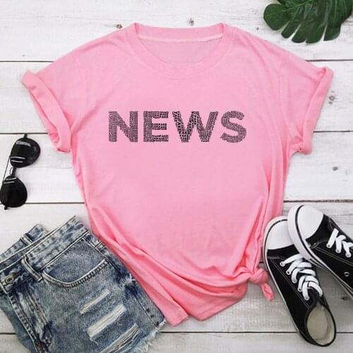 News Tshirt Women T-shirts Tops Femme Clothes Female T-shirt Harajuku Summer 90s Tshirt TX8907