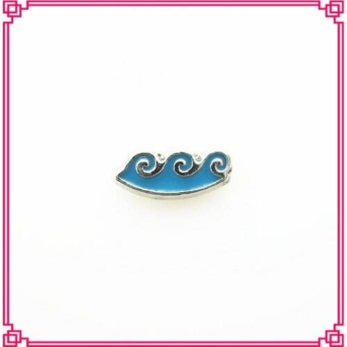 Hot selling 50pcs/lot wave floating charms living glass memory floating lockets