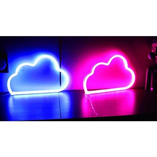 Neon Sign Light Indoor Bar Art Cloud Party Wall Hanging LED Xmas Shop Window Ornament Neight Lamp USB Or Battery Powered