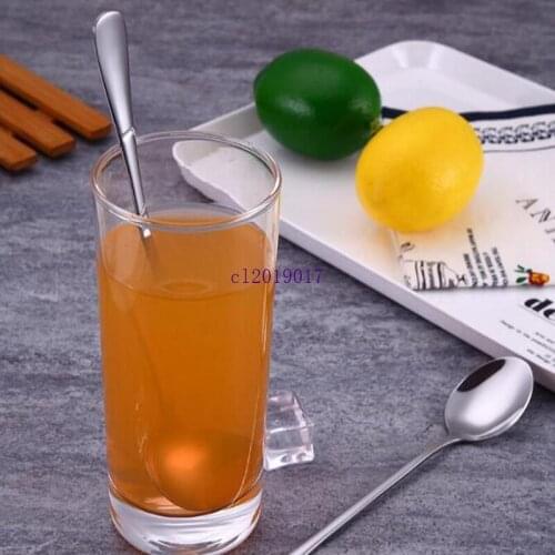 New Stainless Steel Long Handle Spoon Coffee Latte Ice Cream Soda Sundae Cocktail Scoop Free Shipping #7