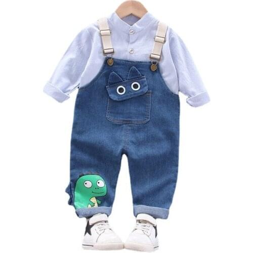 New Spring Autumn Children Fashion Clothes Baby Boys Girls Shirt Overalls 2Pcs/sets Kids Toddler Outfit Infant Cartoon Tracksuit