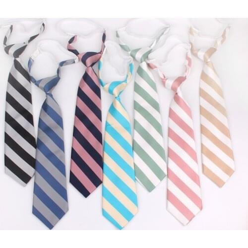 New Striped Ties For Boys Girls Fashion Suits Stripe Neck Tie Children Rubber Tie Simple Student Necktie For Party Lazy Man Tie