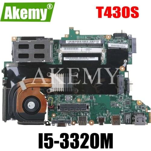 High quality For Thinkpad T430S T430SI Laptop motherboard 04X3687 With SR0MY I5-3320M CPU HM76 100% working well