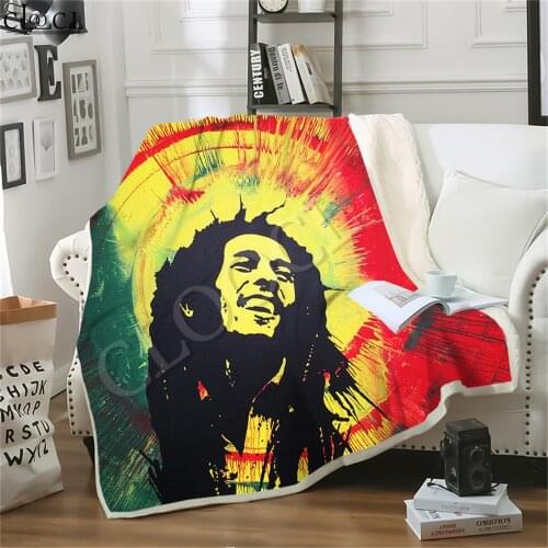 Reggae Creator Bob Marley Blankets 3D Printed Double Layer Blankets for Beds Outdoor Travel Airplane Sofa Nap Boy Thicken Quilt
