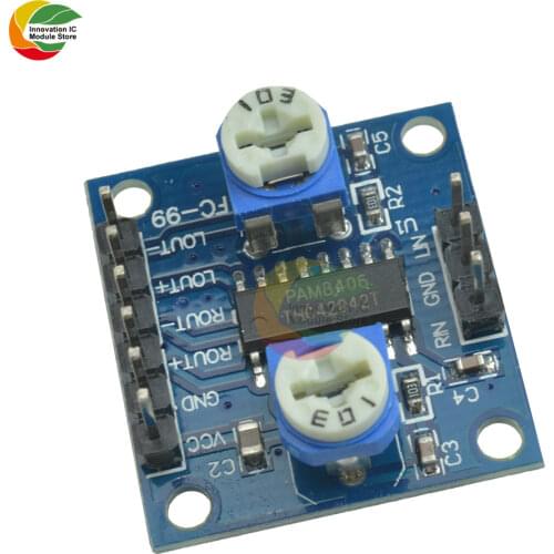 PAM8406 5Wx2 Digital Amplifier Board with Volume Potentiometer Audio Stereo Amplifier Module