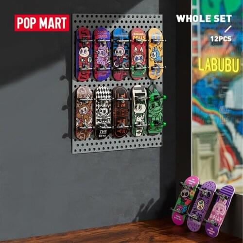 POP MART Whole Box The Monsters Toys Series Finger Skateboard blind box Collectible Cute Action Kawaii Figure Gift Free Shippin