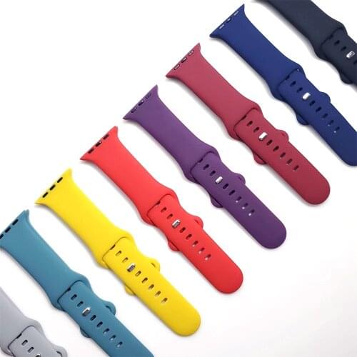 Sports Soft Strap For Apple Watch band Series 6 5 4 SE Bracelet For iWatch 6 SE 44mm 40mm 42mm 38mm Silicone Belt Watchband