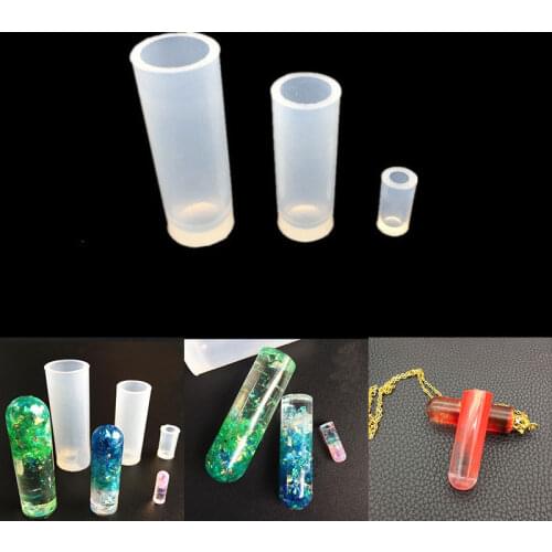 DIY Crystal Epoxy Test Tube Pendant Silicone Mold Cylindrical Test Tube Epoxy Resin Mold Additive Vascular Creative Jewelry