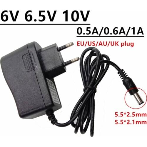 6V 6.5V 10V Universal Power Adapter Supply 6 6.5 10 volt 0.5A 500mA 0.6A 600mA 1A ac/dc adaptor adaptador 5.5mmx2.5mm Converter