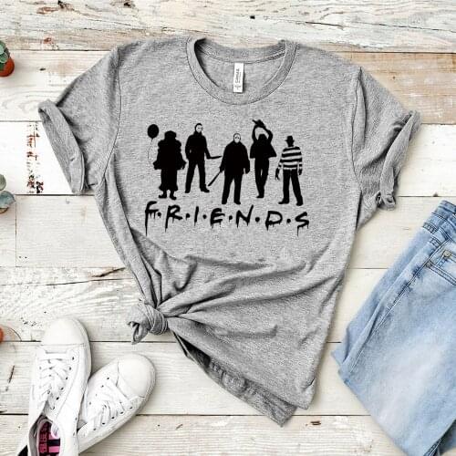 Funny Pennywise Spooky Clown Jason Freddy Graphic Tee Unsex Horror Movie Character Shirt Horror Friends tshirt