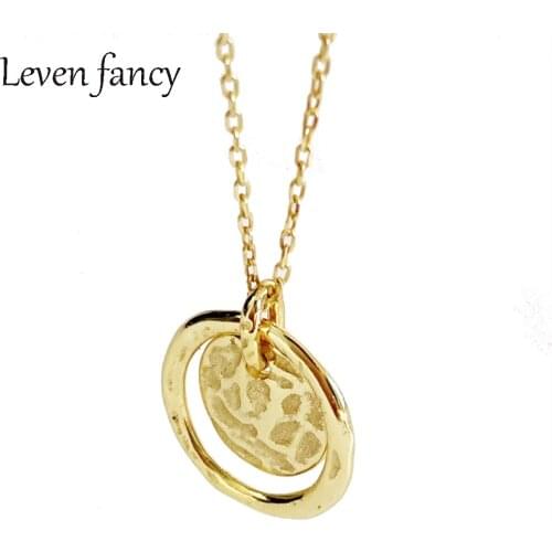 925 Sterling Silver 18K Gold Circle With Round Charm Forever Ends Meaningful Pendant Necklace Wedding Jewelry For Women