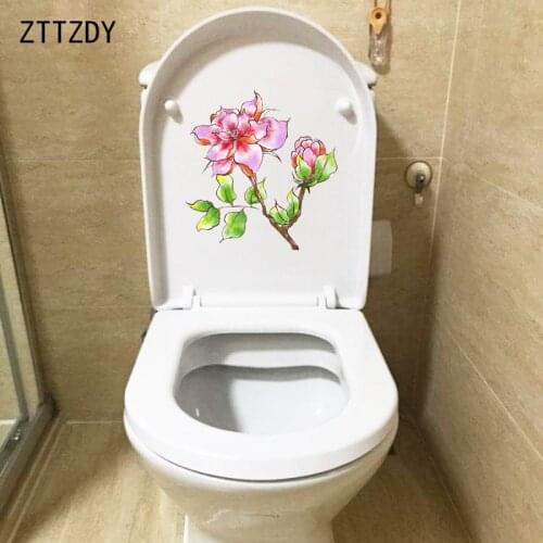 ZTTZDY 19.7*20.9CM Blooming Peony Hand Drawn Cartoon Wall Sticker Decal Home Toilet Decor T2-0588