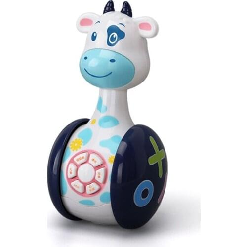 1Pc Interactive Learning Development Tumbler Toy, Cow /Zebra/ Giraffe Puzzle Rattle Sliding Tumbler Toy for Toddlers D5QD