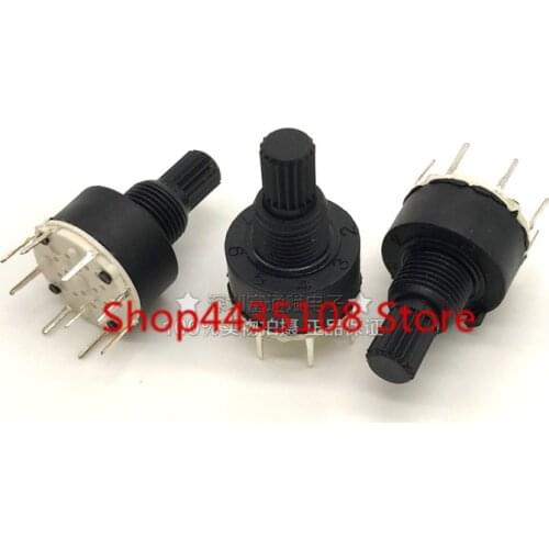 10PCS SR16 series Environmentally friendly plastic 16MM rotary switch 15MM flower axis band switch
