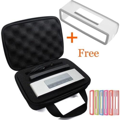 2 in 1 Hard EVA Travel Storage Case + Soft Carry Silicone Case for Bose Soundlink Mini 1/Mini 2 Bluetooth Speaker Charging Cradl