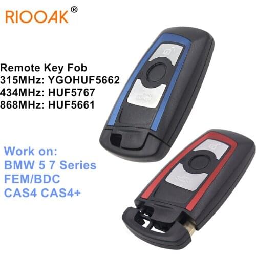 3 Buttons Remote Key Fob 315MHz YGOHUF5662,434MHz HUF5767,868MHz HUF5661 for BMW 5 7 F Series FEM/BDC,CAS4,CAS4+ 2008