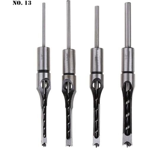 4Pcs/Pack Twist Drill Bits Powerful Woodworking Square Hole Drill Set High-Speed Steel Woodworking Hole Extended Saw Tools Kits