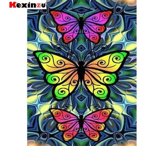 5D DIY Full Square / Round Diamond Painting Cross Embroidery Colorful butterfly Embroidery Decor Stickers Puzzle Gift CC35