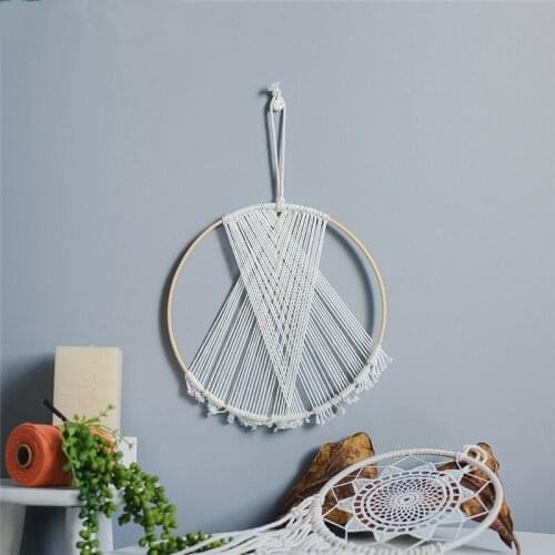 Bohemia Style Bamboo Ring Wall Hanging Bedroom Home Decoration Wedding Living Room Macrame White Gifts Ornament Pendants