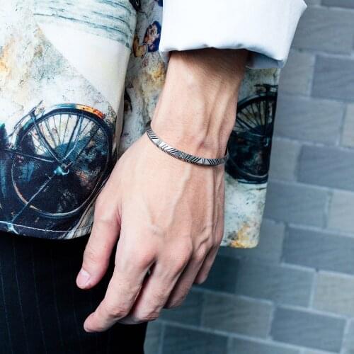 GorGor Creative Style Rhombic Titanium Steel Student Versatile Trendy Internet Celebrity Cold Wind Open Mens Bracelet 943