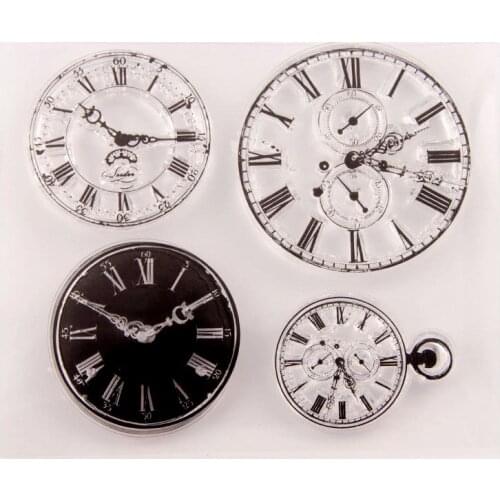 Clock Transparent Clear Silicone Stamp/Seal for DIY scrapbooking/photo album Decorative clear stamp sheets Art Handmade Gift