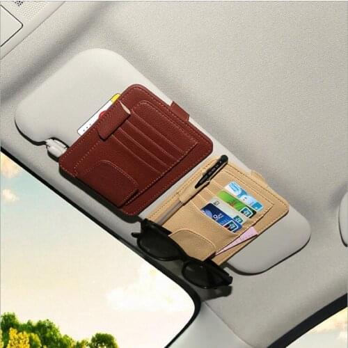 Car Stowing Tidying Card Package Storage Car Sun Glasses Case Package Paper Clip Car Card Business Card Holder