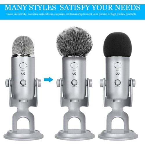 Microphone Cover Reduces Wind Noise for Blue yeti Pro Furry and comfortable mic cover case for public speaking singing interview