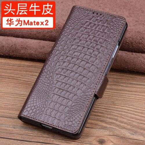 Luxury Genuine Leather Wallet Cover Business Phone Case For Huawei Mate X2 Cover Credit Card Money Slot Case Holster