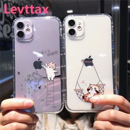 Fashion Cartoon Cute Car Dog Cover For iPhone 12 mini Pro Transparent Clear Soft TPU Case for iphone X XR XS Max 8 7 Plus SE20