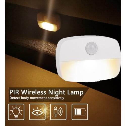 Motion Sensor Night Light Battery Operated Wall Lamp Cabinet Door Light for Corridor Closet Staircase Closet Room Aisle Lighting