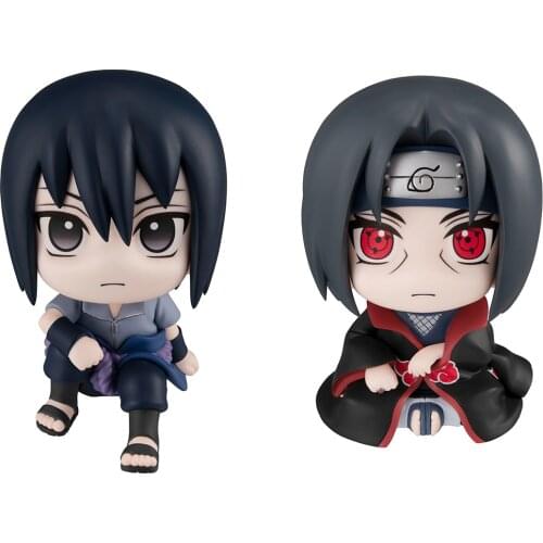 Narutos Anime Uchiha Sasuke Uchiha Itachi Action Figures Peripheral Q Version Hand-Made Model Ornaments Toys Gift In Stock