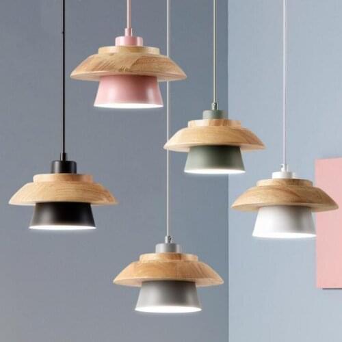 European creative small Chandelier E27 bulb led lamps living room bedroom solid wood Chandeliers led lustre Chandelier lighting