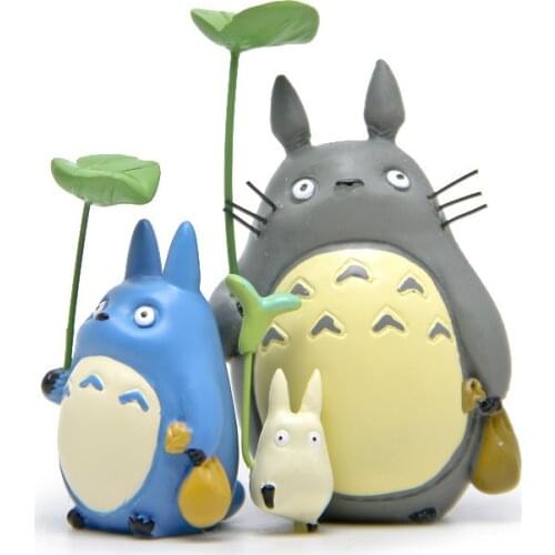 Ghibli Anime Take Leaves Totoro Figures Desk Car Ornaments Miyazaki Hayao Model Toys Fairy Garden Miniatures Craft Home Decor