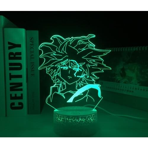 Hunter X Hunter Anime Figure Killua Acrylic White Crake 3D Lamp for Child Bedroom Decor Nightlight Birthday Gift LED Night Light