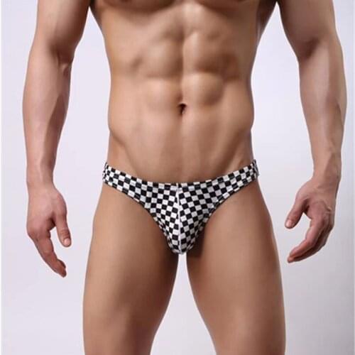 Mens Fashion Underwear Breathable Elastic Triangle Shorts Black and White Color Underwear Low Waist Comfortable Underwear Set