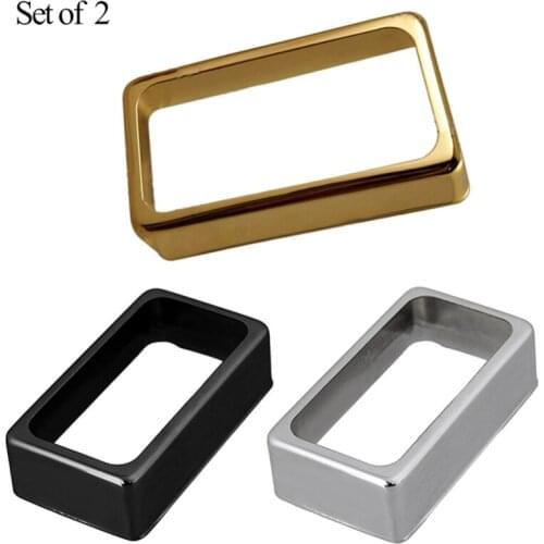 Set of 2 Open Style Humbucker Pickup Covers for Electric Guitar - Nickel