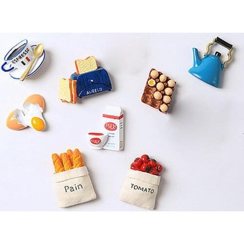Food shape fridge magnet Sticker Bread Shaped Portable Magnetic Cute Food Fridge Magnet for Kitchen Fridge equipment Cartoon