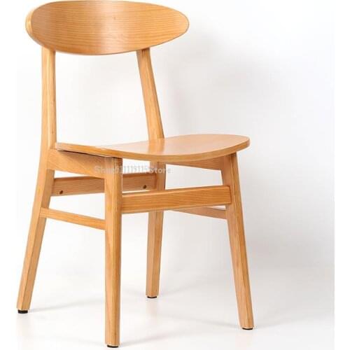 Nordic Dining Chair Solid Wood Modern Simple Adult Household Desk Chair Dining Table Chair Dining Table Chair Milk Tea Shop Butt