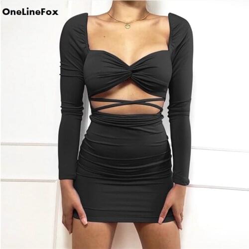 ONE LINE FOX Fashion Tight Dresses